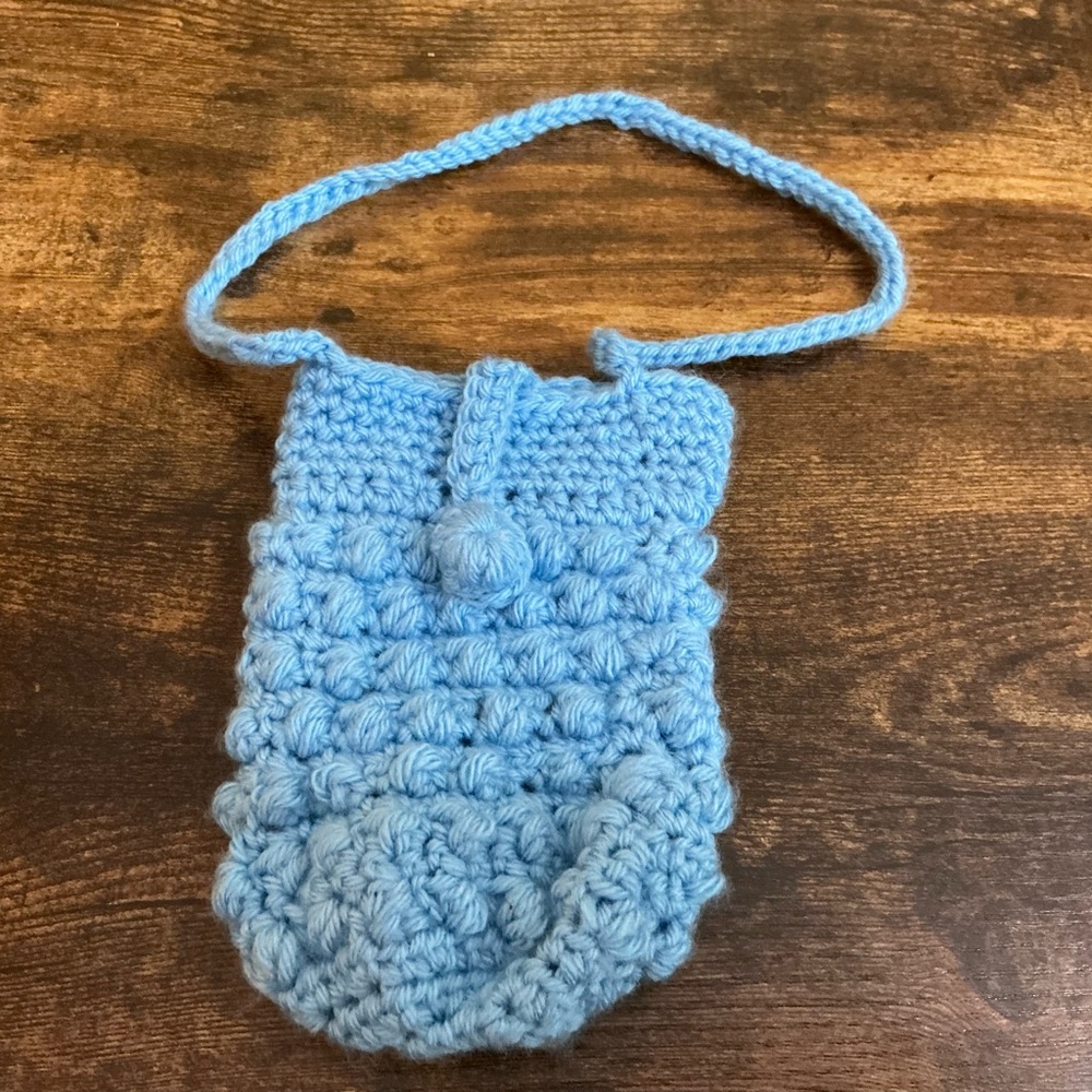Handmade Blue Crochet Bag